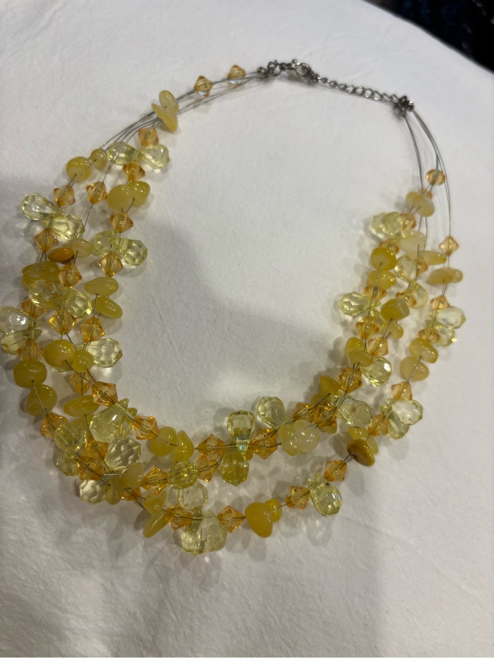 Multi-Strand Yellow Beaded Women’s Necklace